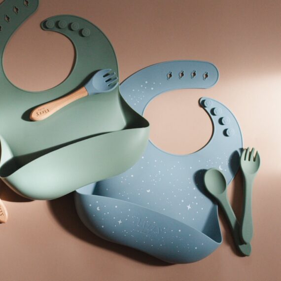 Baby Silicone Bib (Sage)