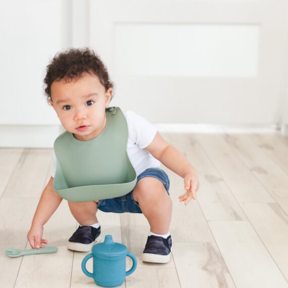 Baby Silicone Bib (Mauve)