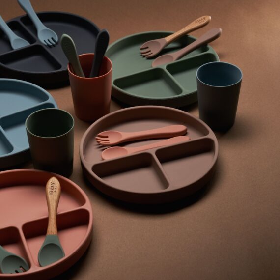 Silicone Spoon and Fork Set (Taupe)