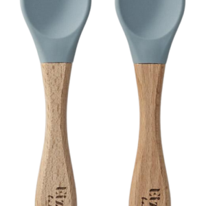 Bamboo Spoon and Fork Set (Muted Blue)
